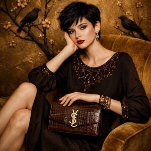 INC (International Concepts) Chocolate Embellished Dress - Size M (NWOT)